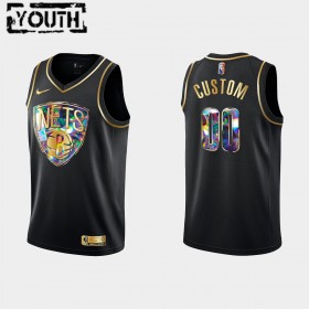 Dres Brooklyn Nets Prilagođeni Nike 2021-22 Crno Golden Edition 75th Anniversary Diamond Swingman - Dječji